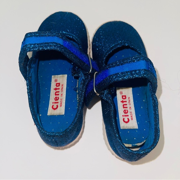 Cienta Mary Jane - Navy Sparkle sz 21 - Picture 7 of 7